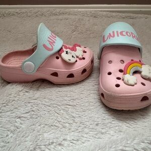 Unicorn Kids Clogs - Pink